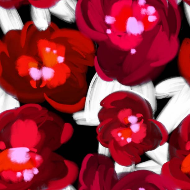 istock Summer floral background. Seamless pattern with large decorative poppy flowers. 1347557554