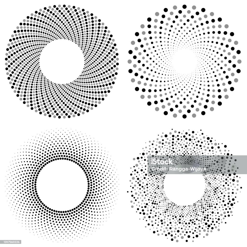 Dot Pattern Circle R Round Dot Pattern Vector Set Stock Illustration - Download Image Now ...