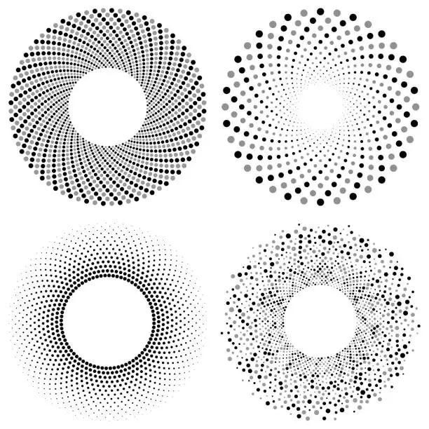 Vector illustration of Round dot pattern vector set