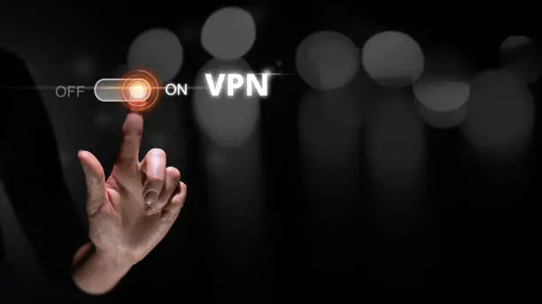 Photo of Concept VPN or Virtual Private Network as on status applications.