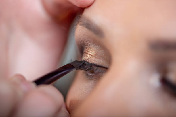 istock Make-up with black eyeliner close-up. Perfect makeup 1347561095