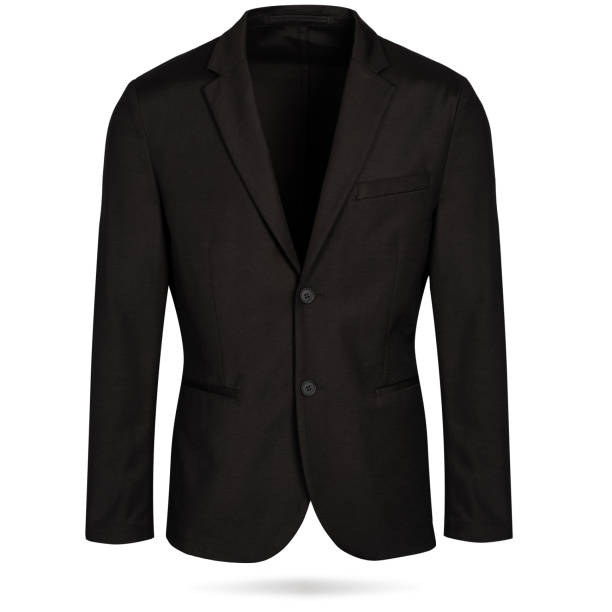 istock Blank black Blazer Mockup. Men's black Suit. Front view. 1347568250