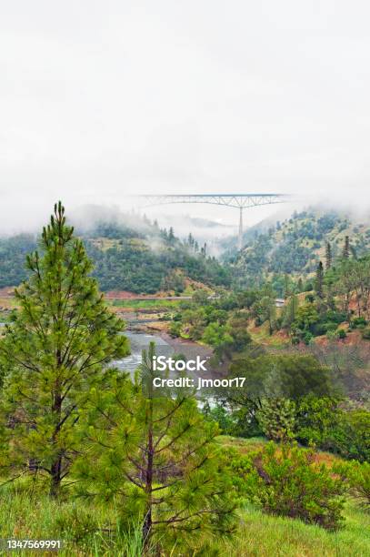 Worlds Largest Cantilever Bridge Above American River Stock Photo - Download Image Now