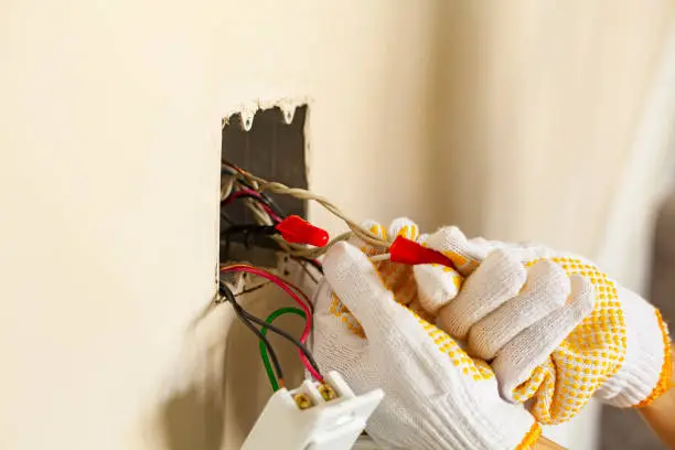 Photo of electrical repair at home, concept image