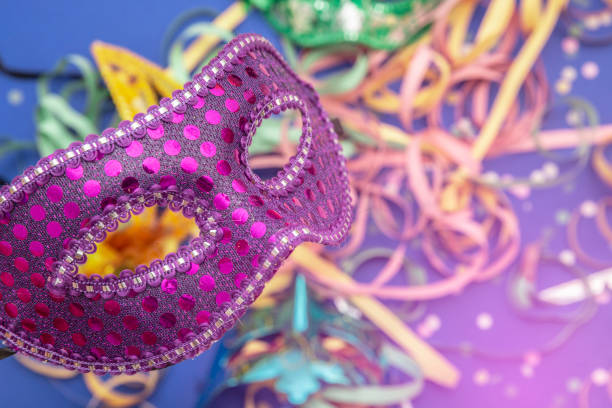 Brazilian Carnival concept. Carnival mask in illustrative background.