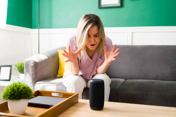 istock Frustrated woman with a broken device 1347579854