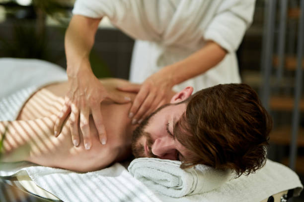 istock Man having back massage at the health spa. 1347594887