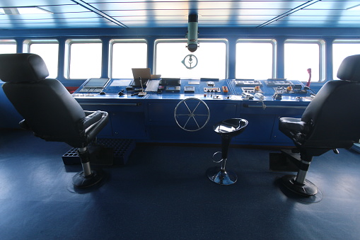 Wheelhouse control board of modern industry ship