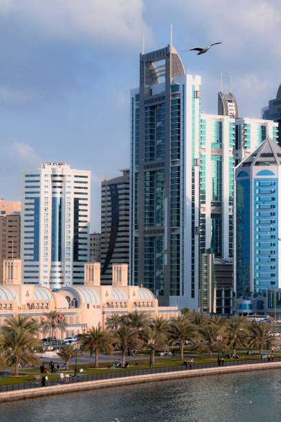 Khalid Lake Waterfront, Sharjah stock photo