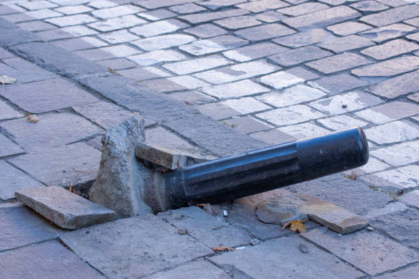 istock protection pole knocked down by a car in Bistrita, Romania 2021 1347596083