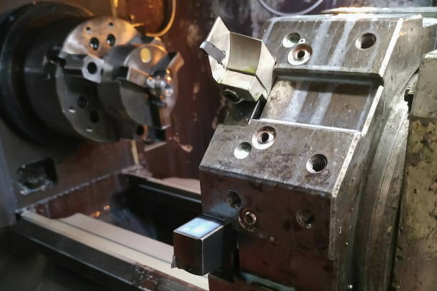 istock cnc lathe with replaceable cutters at the factory 1347596131