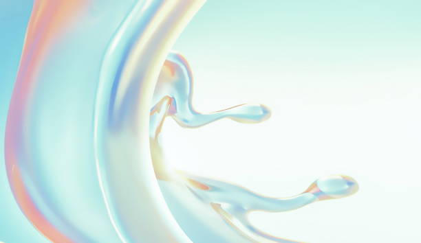 istock 3d rendering Curve Dynamic Fluid Liquid Wallpaper. Light Pastel Cold Color Colorful Swirl Gradient Mesh. Bright Pink Vivid Vibrant Smooth Surface. Blurred Water Multicolor Neon Sky Gradient Background 1347604028