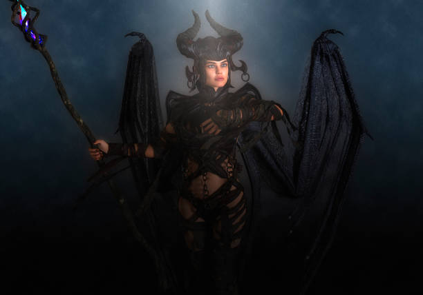 istock Black magic queen at night 3d illustration 1347605914