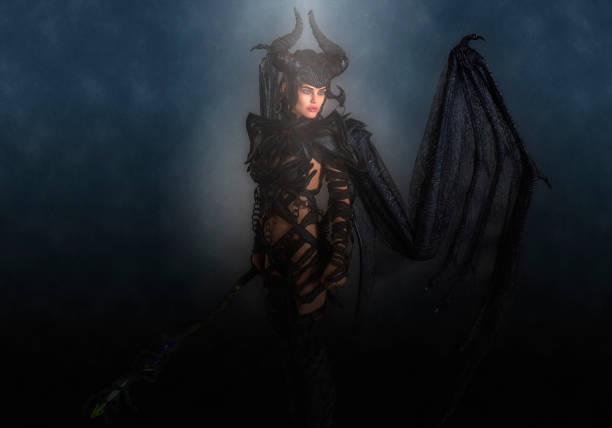 istock Black magic queen at night 3d illustration 1347605924