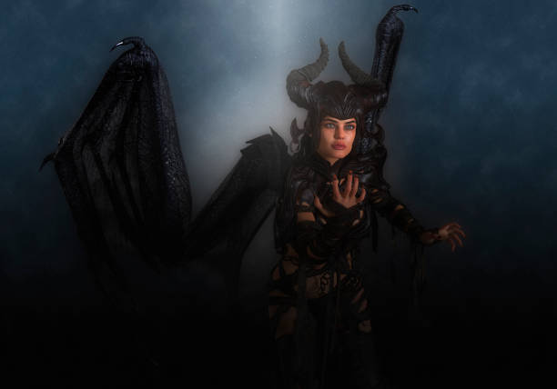 istock Black magic queen at night 3d illustration 1347605961