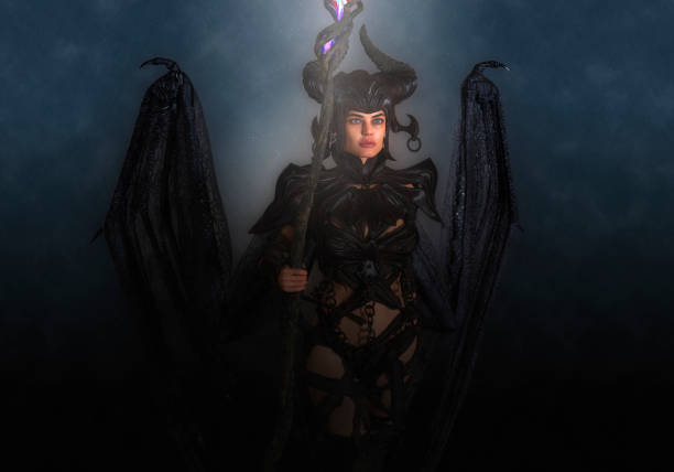 istock Black magic queen at night 3d illustration 1347605975