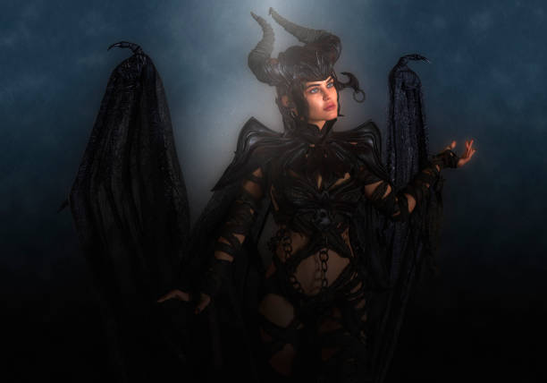 istock Black magic queen at night 3d illustration 1347605980
