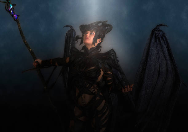 istock Black magic queen at night 3d illustration 1347606058