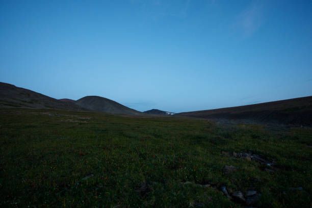 Dark landscape skyline. Amazing mountains background. World environment day concept. stock photo