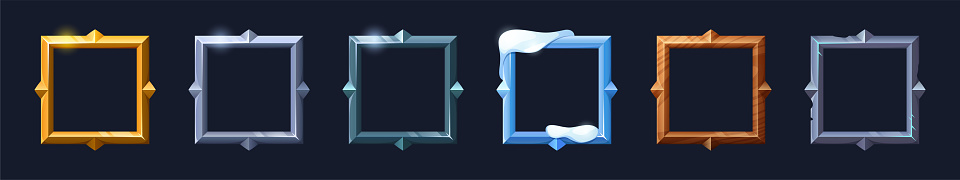 Square Frame For Unity Square Frames For Game Ui Design Stock Illustration - Download Image ...