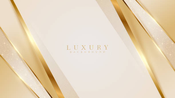 golden diagonal lines luxury on cream color background. - gold stock illustrations