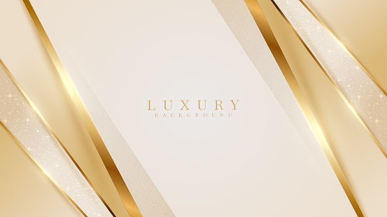 Golden diagonal lines luxury on cream color background.