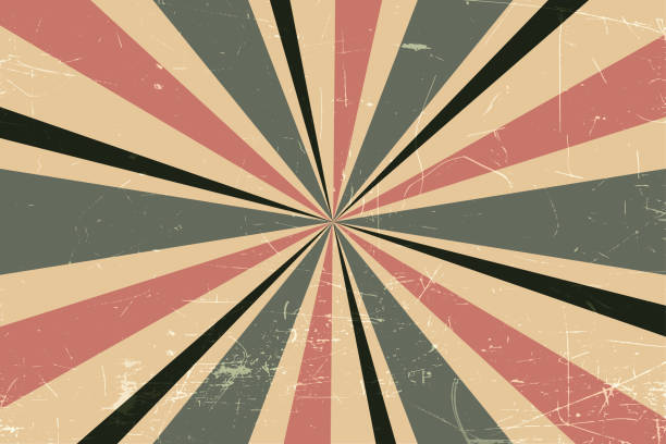 istock Grunge retro sunburst background. Abstract vintage background with color rays and texture effect. Green, red and beige vintage background. 1347613822
