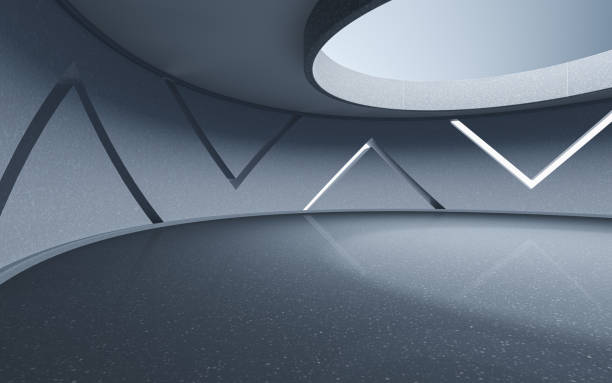 istock Empty round room, sense of space, 3d rendering. 1347616322