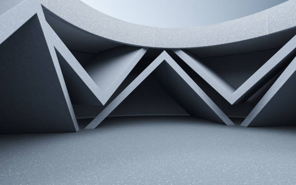 istock Empty round room, sense of space, 3d rendering. 1347616353