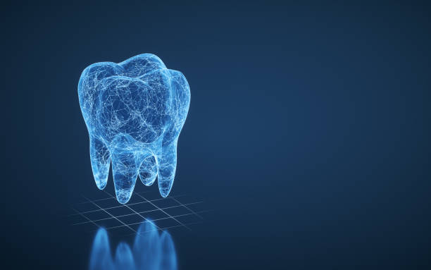 Tooth with blue background, 3d rendering. Tooth with blue background, 3d rendering. Computer digital drawing. tooth enamel stock pictures, royalty-free photos & images