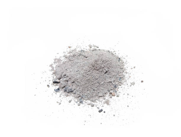 istock Ash isolated on white background, burned wood into ashes, grey background 1347620096