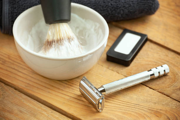istock Great classic wet shaving with right accessories. 1347620305