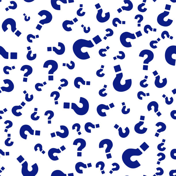 large and small question mark. chaotic pattern with questions. - question mark stock illustrations