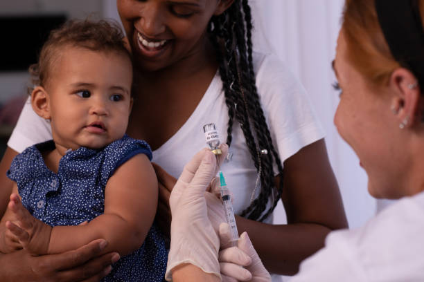 Baby vaccination. stock photo