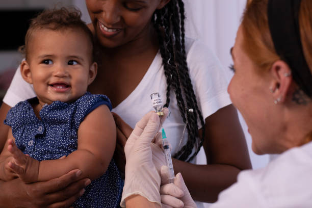 Baby vaccination. stock photo
