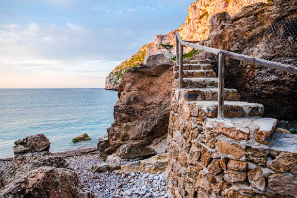 die granadella bucht in javea, spanien. - javea stock-fotos und bilder