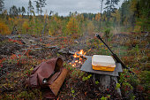 istock Basic equipment for moose hunting. 1347634503