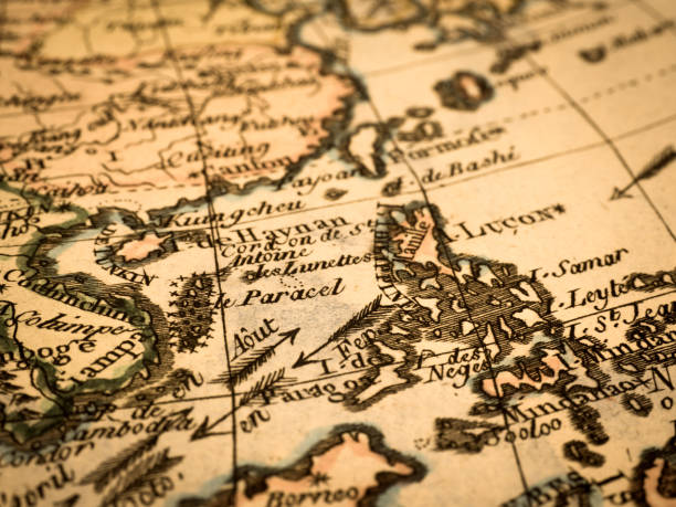 istock Antique old map, Philippines and South China Sea 1347639414