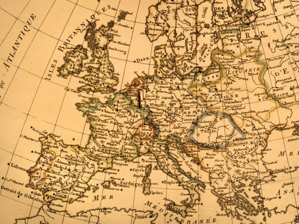 istock Antique old map, Iberian Peninsula 1347639499