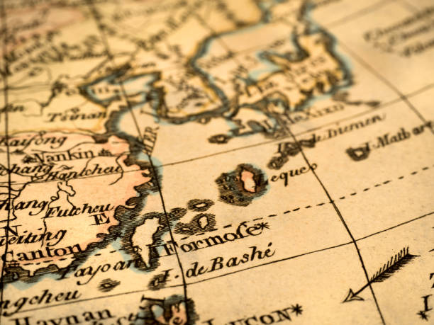 istock Antique old map, Taiwan and China 1347639610