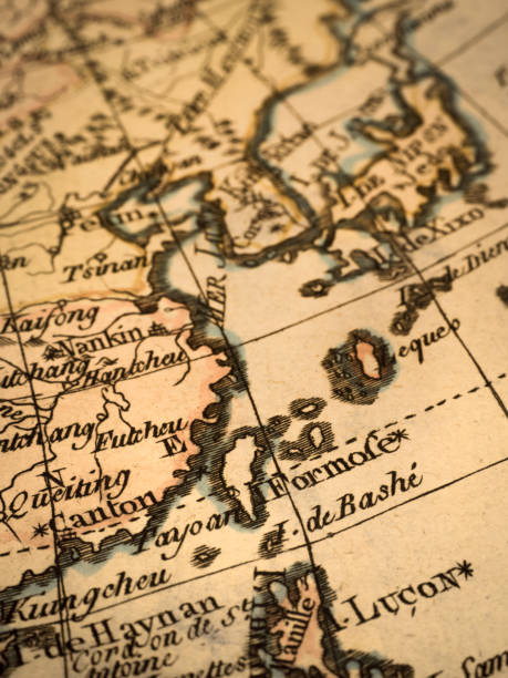 istock Antique old map, Taiwan and China 1347639631