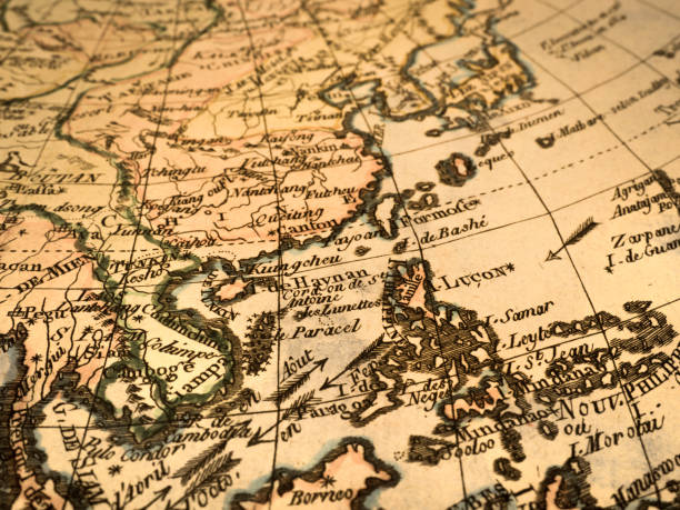 istock Antique old map, Philippines and South China Sea 1347639677
