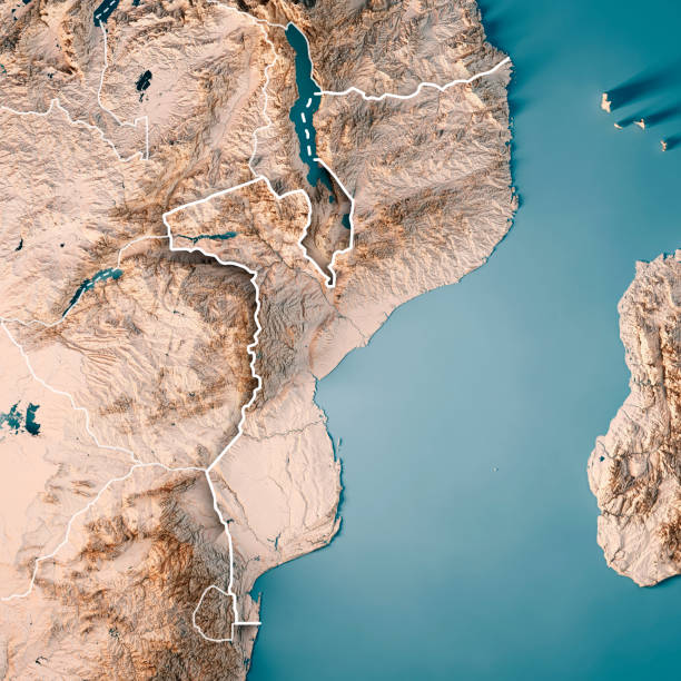 istock Mozambique 3D Render Topographic Map Neutral Border 1347640772