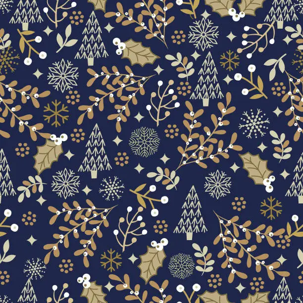 Vector illustration of Christmas seamless pattern .