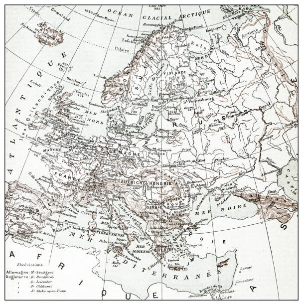 istock Antique French map of Europe 1347643366