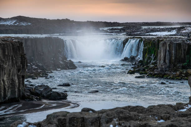 istock Selfoss waterfall in Northeast Iceland runs through a rock gorge 1347646443