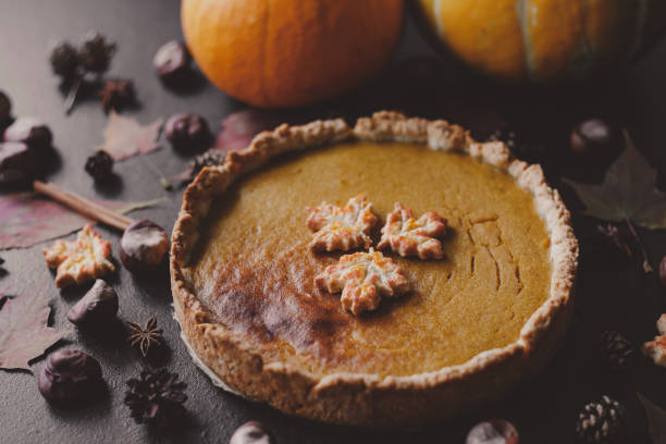 istock Traditional American pumpkin pie. Thanksgiving day. 1347646620