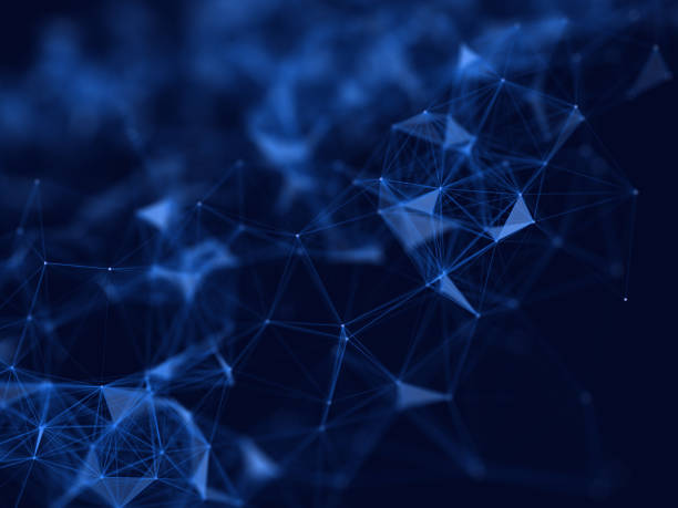 istock 3D network communications design background with shallow depth of field 1347647541