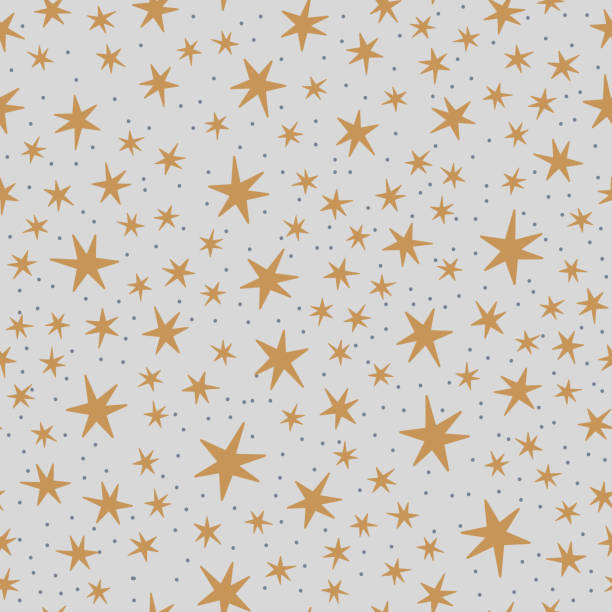 istock Christmas and New Year symbols star Scandinavian hand drawn seamless pattern. Vector cute print. Digital paper. Design element. 1347647804