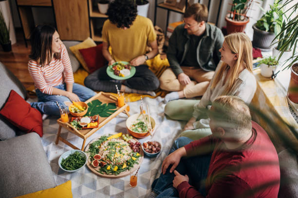 istock Group of friends at home 1347647926
